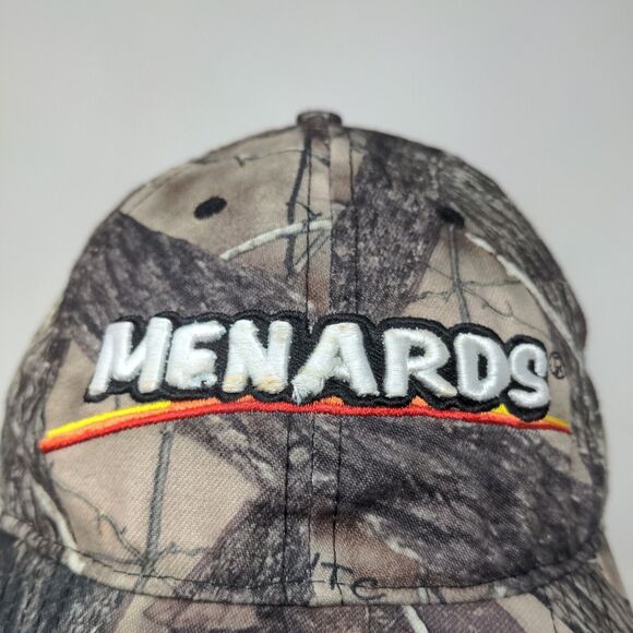Menard's Men's Camo Strapback Hat Brown Green Adjustable Embroidered Logo #27 - Picture 4 of 11